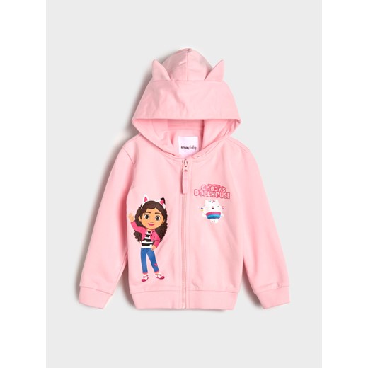 Sinsay - Bluza z kapturem Koci domek Gabby - różowy Sinsay 86 Sinsay