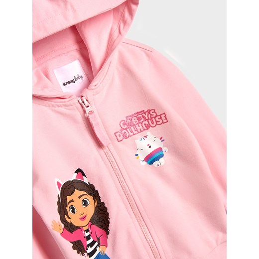 Sinsay - Bluza z kapturem Koci domek Gabby - różowy Sinsay 74 Sinsay
