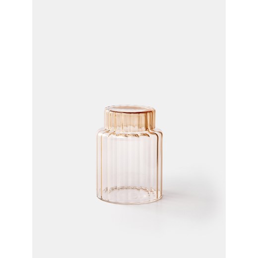 Sinsay - Ryflowany pojemnik do przechowywania z pokrywką - żółty Sinsay One Size Sinsay