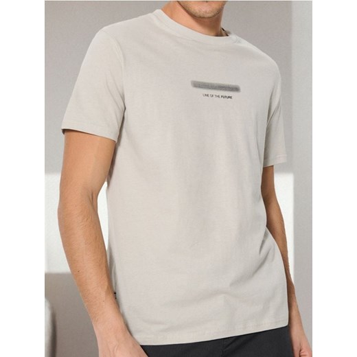 Sinsay - Koszulka - kremowy ze sklepu Sinsay w kategorii T-shirty męskie - zdjęcie 177555166