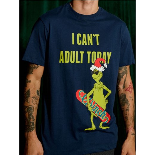 Sinsay - Koszulka Grinch - granatowy ze sklepu Sinsay w kategorii T-shirty męskie - zdjęcie 177556178