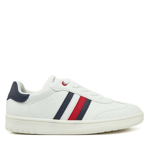 Sneakersy Tommy Hilfiger Stripe Low Cut Lace-Up Sneaker T3X9-33850-1355 S Biały ze sklepu eobuwie.pl w kategorii Buty sportowe dziecięce - zdjęcie 177560548