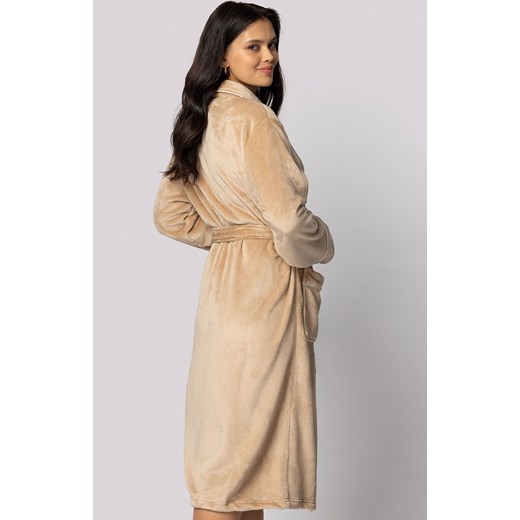 Envie beżowy szlafrok damski plus size Comfy, Kolor beżowy, Rozmiar 2XL/3XL, Envie ze sklepu Primodo w kategorii Szlafroki damskie - zdjęcie 177563616