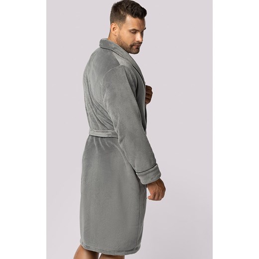 Envie szary szlafrok męski Elegant, Kolor szary, Rozmiar M/L, Envie ze sklepu Primodo w kategorii Szlafroki męskie - zdjęcie 177563625