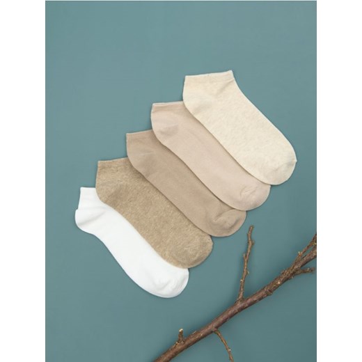 Sinsay - Skarpetki 5 pack - beżowy Sinsay 39/41 Sinsay