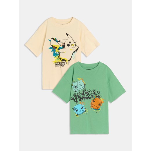 Sinsay - Koszulka Pokémon 2 pack - wielobarwny Sinsay 116 Sinsay