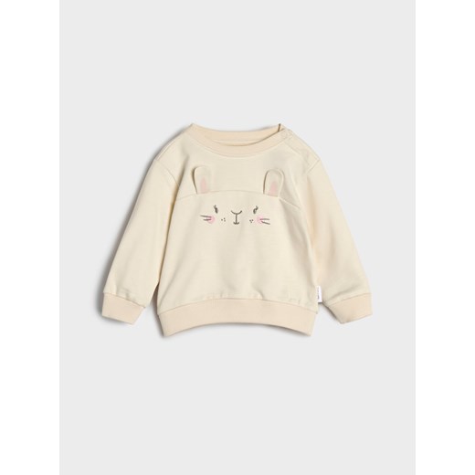 Sinsay - Bluza z aplikacjami 3d - kremowy Sinsay 56 Sinsay