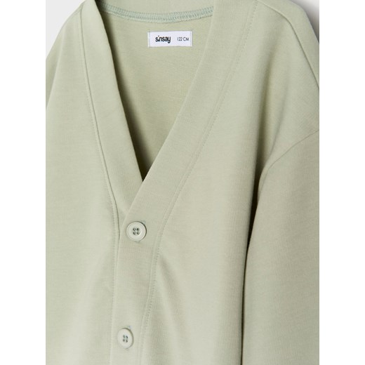 Sinsay - Bluza zapinana na guziki - zielony Sinsay 128 Sinsay