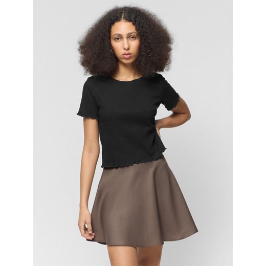 Damski t-shirt crop-top Outhorn OTHWSS24TTSHF1487 - czarny Outhorn L promocja Sportstylestory.com