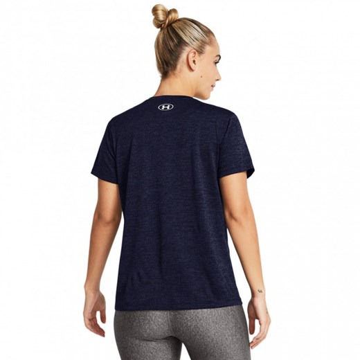 Damska koszulka treningowa Under Armour Tech SSV- Twist - granatowa ze sklepu Sportstylestory.com w kategorii Bluzki damskie - zdjęcie 177577225