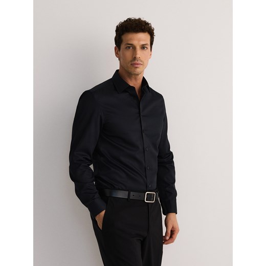 Reserved - Bawełniana koszula regular fit - czarny Reserved XL okazja Reserved