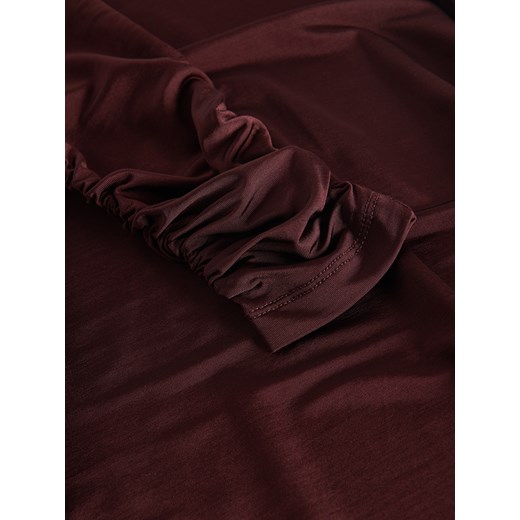 Reserved - Sukienka maxi z ozdobnym marszczeniem - bordowy Reserved S Reserved