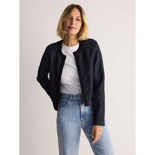Reserved - Żakiet z ozdobnymi guzikami - granatowy Reserved M Reserved