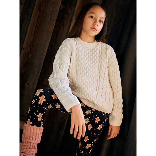 Reserved - Sweter z warkoczowym splotem - złamana biel Reserved 152 (11 lat) Reserved