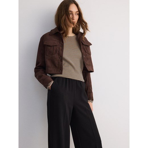 Reserved - Spodnie z kantem - czarny Reserved L Reserved