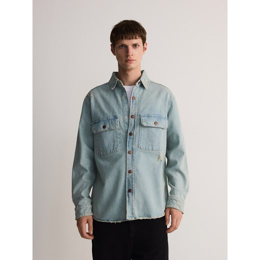 Reserved - Jeansowa koszula comfort fit - niebieski Reserved M okazja Reserved