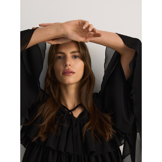 Reserved - Bluzka z obszernymi rękawami - czarny Reserved L Reserved