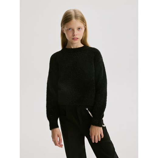 Reserved - Sweter z połyskującą nicią - czarny ze sklepu Reserved w kategorii Swetry dziewczęce - zdjęcie 177582217