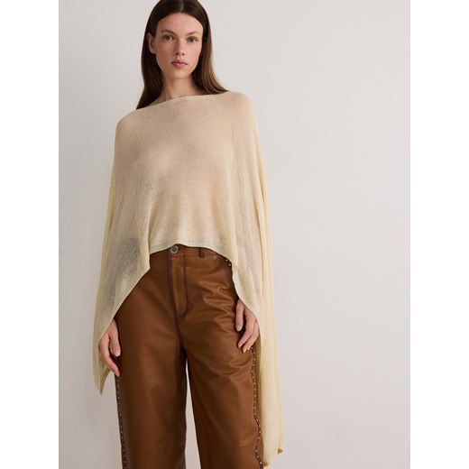 Reserved - Dzianinowe ponczo - beżowy Reserved ONE SIZE wyprzedaż Reserved