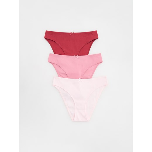 Reserved - Bawełniane majtki bikini 3 pack - czerwony Reserved S Reserved
