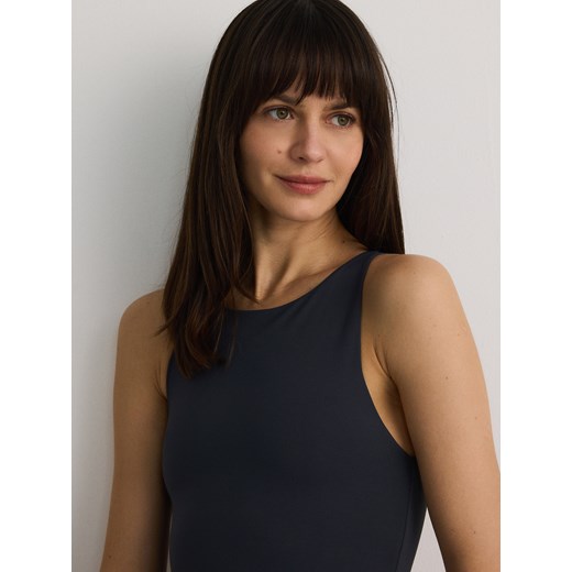 Reserved - Gładkie body slim fit - granatowy ze sklepu Reserved w kategorii Bluzki damskie - zdjęcie 177583618