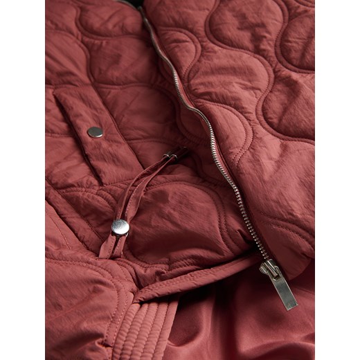 Reserved - Pikowana kurtka z kapturem - brudny róż Reserved L Reserved