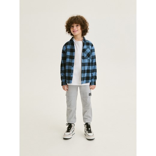Reserved - Flanelowa koszula regular fit - granatowy ze sklepu Reserved w kategorii Koszule chłopięce - zdjęcie 177584888