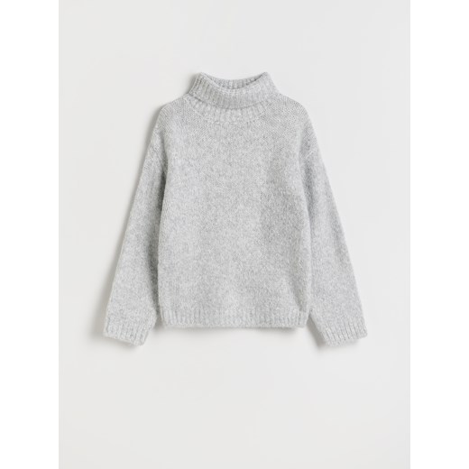 Reserved - Sweter z golfem - jasnoszary ze sklepu Reserved w kategorii Swetry dziewczęce - zdjęcie 177584926
