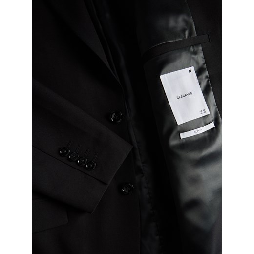 Reserved - Marynarka slim fit z dodatkiem wiskozy - czarny Reserved 50 Reserved