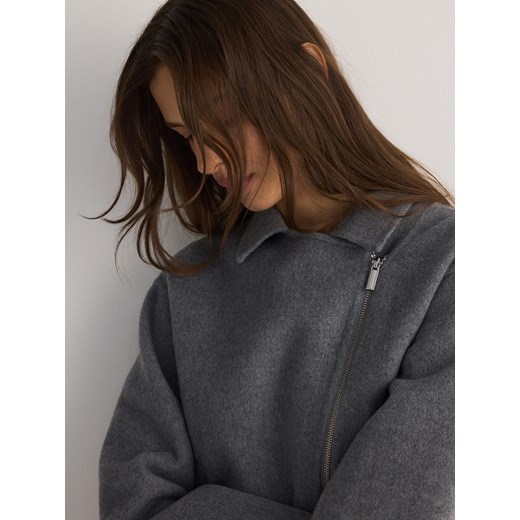 Reserved - Kurtka z wełną - jasnoszary Reserved S Reserved