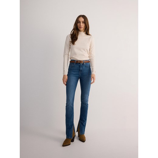 Reserved - Jeansy slim z wysokim stanem - granatowy Reserved 36 Reserved