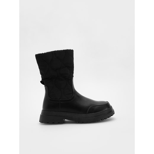 Reserved - Wysokie botki z ociepleniem - czarny Reserved 34 Reserved
