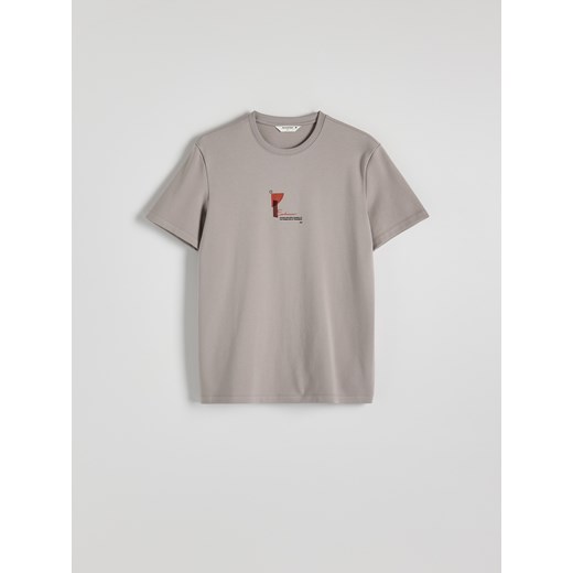Reserved - T-shirt regular fit z nadrukiem - ciemnoszary Reserved M Reserved