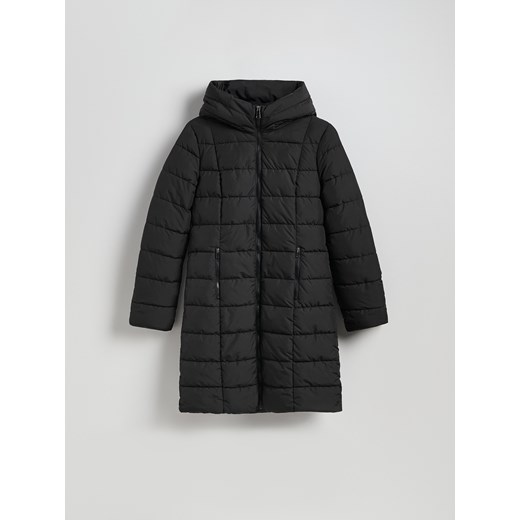 Reserved - Pikowany płaszcz - czarny Reserved XL Reserved