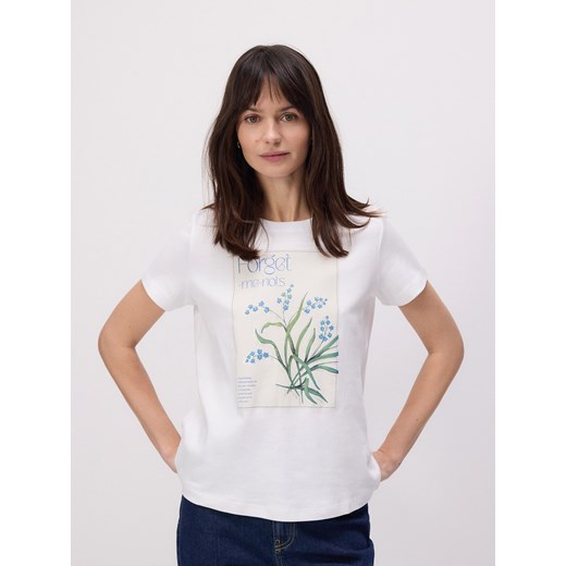 Reserved - T-shirt z nadrukiem - biały Reserved XL Reserved wyprzedaż