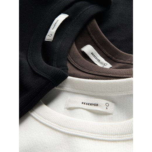 Reserved - T-shirt slim fit - ciemnobrązowy Reserved S Reserved
