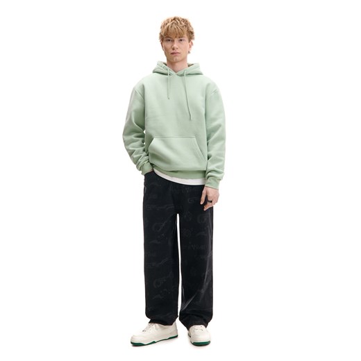 Cropp - Zielona bluza regular z kapturem - zielony Cropp L Cropp