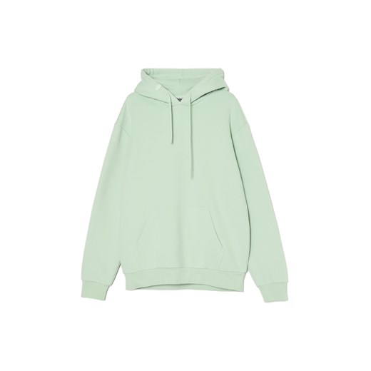 Cropp - Zielona bluza regular z kapturem - zielony Cropp XL Cropp