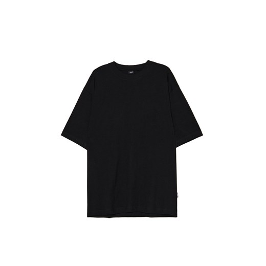 Cropp - Basicowa czarna koszulka comfort - czarny Cropp S Cropp