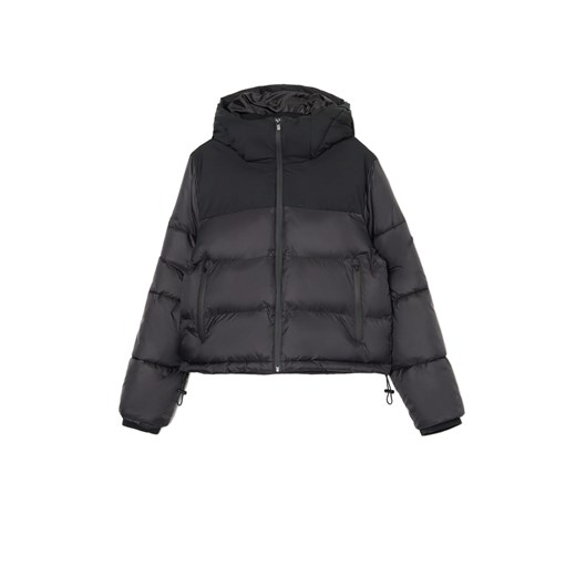 Cropp - Czarna kurtka puffer z gładkim karczkiem - czarny Cropp XL Cropp promocyjna cena