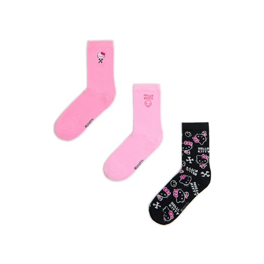 Cropp - Zestaw skarpet Hello Kitty - różowy ze sklepu Cropp w kategorii Skarpetki damskie - zdjęcie 177588996