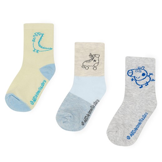 Zestaw 3 par wysokich skarpet dziecięcych Peppa Pig ACCS-SS24-234PP-A Niebieski Peppa Pig 30 eobuwie.pl