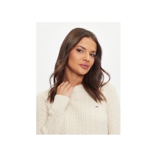 Tommy Jeans Sweter Essential DW0DW18683 Beżowy Regular Fit Tommy Jeans XXS MODIVO