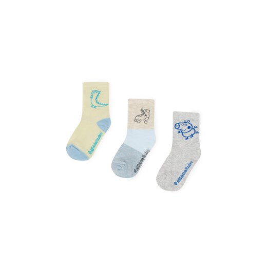 Peppa Pig Zestaw 3 par wysokich skarpet dziecięcych ACCS-SS24-234PP-A Niebieski Peppa Pig 27_30 MODIVO