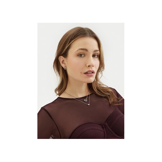 Guess Zestaw naszyjnik i kolczyki JUBS05 076JW Srebrny Guess uniwersalny MODIVO