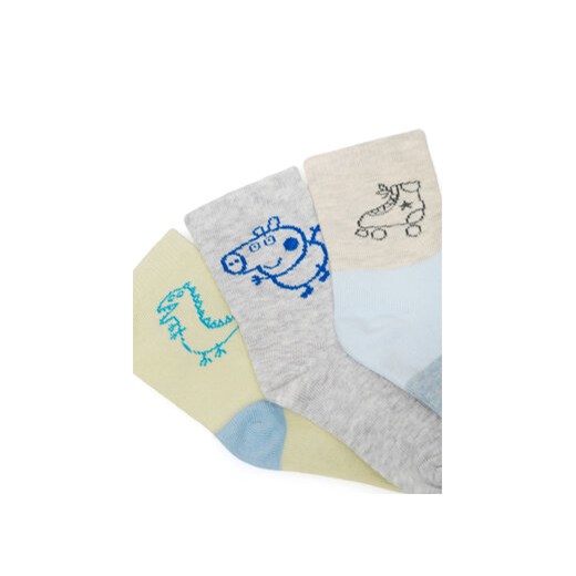 Peppa Pig Zestaw 3 par wysokich skarpet dziecięcych ACCS-SS24-234PP-A Niebieski Peppa Pig 27_30 MODIVO