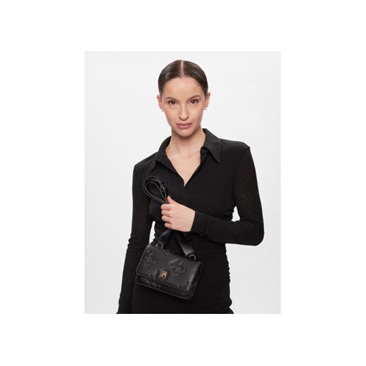 Tommy Hilfiger Torebka Th Refined Crossover Mono AW0AW15727 Czarny Tommy Hilfiger uniwersalny MODIVO