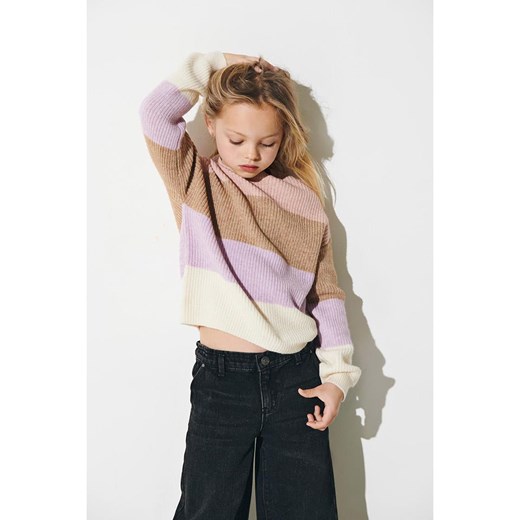 KIDS ONLY Sweter &quot;Sandy&quot; w kolorze jasnoróżowo-jasnobrązowo-fioletowym ze sklepu Limango Polska w kategorii Swetry dziewczęce - zdjęcie 177622997
