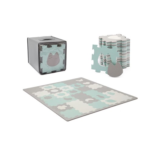 Kinderkraft Mata piankowa-puzzle w kolorze szaro-turkusowym - 165 x 185 cm - 10 m+ ze sklepu Limango Polska w kategorii Zabawki - zdjęcie 177623435