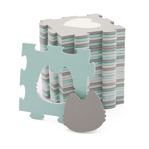 Kinderkraft Mata piankowa-puzzle w kolorze szaro-turkusowym - 165 x 185 cm - 10 Kinderkraft onesize okazja Limango Polska